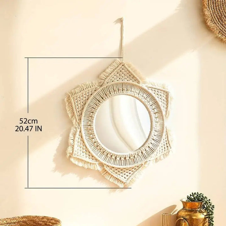 Macrame Hanging Decorative Wall Mirror